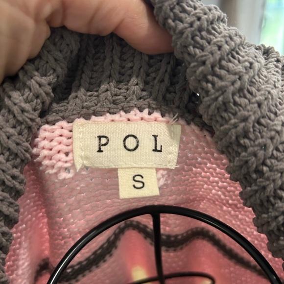 Pink chenille 1/4 zip Pullover Sweater Flower Long Sleeve size S. NWOT - Picture 6 of 7